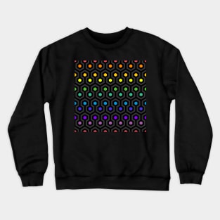 Geometric Pattern: Looped Hexagons: Rainbow Dark Crewneck Sweatshirt
